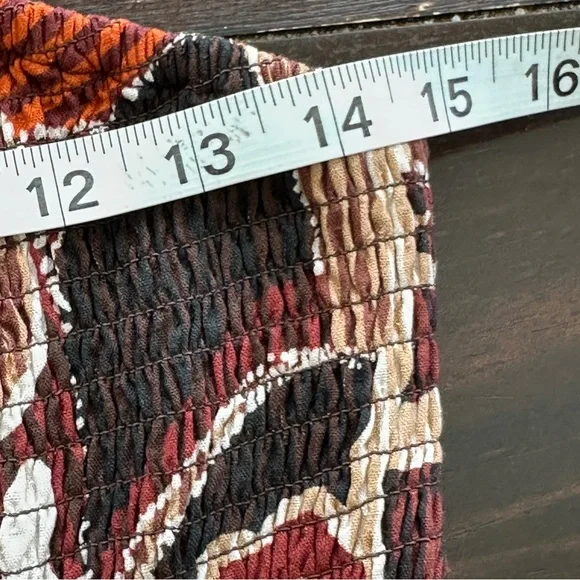 By Anthropologie Square-Neck Smocked cut out Multicolor Jumpsuit XS - Picture 12 of 14